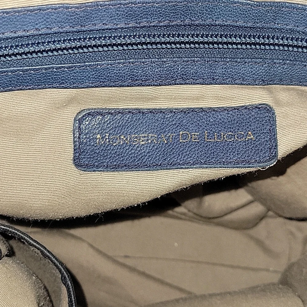 Monserat de Lucca for Anthropologie Blue Woven Leather Tote Bag